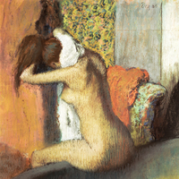 Edgar Degas Frau Nach Dem Bade Sich Den Nacken Abtr