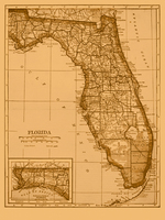 Adam Shaw Cartography Vintage Florida Map