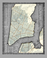 Adam Shaw Cartography Vintage Gray Nyc Map