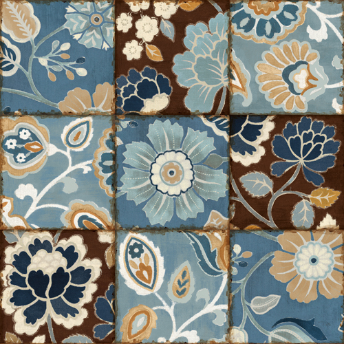 Alain Pelletier Patchwork Motif Blue