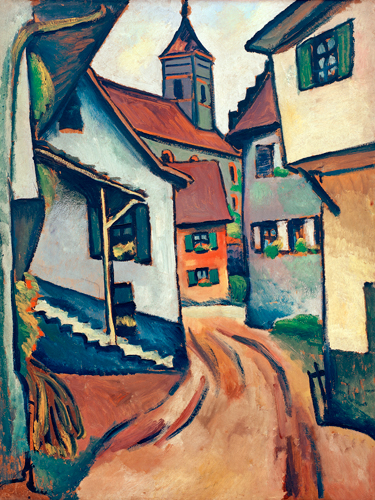 August Macke Strasse Mit Kirche In Kandern