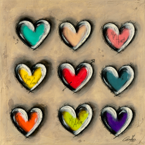 Carine Mougin Colored Hearts I