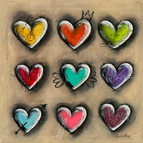 Carine Mougin Colored Hearts Iii