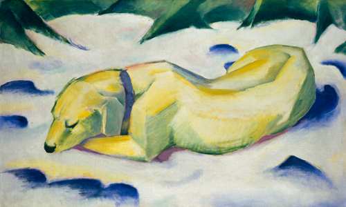 Franz Marc Liegender Hund Im Schnee