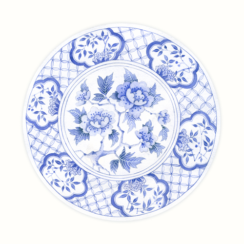 Gabby Malpas Blue Porcelain Plate 4