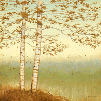 James Wiens Golden Birch I With Blue Sky