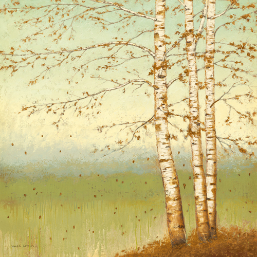 James Wiens Golden Birch Ii With Blue Sky