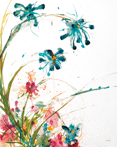 Jan Griggs Blooming Blue Crop On White