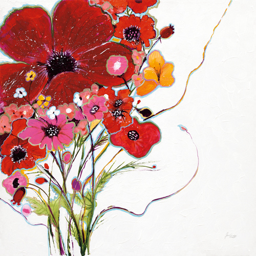 Jan Griggs Crazy Daisy On White