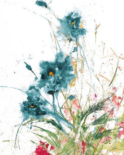 Jan Griggs Flora Blue Crop On White