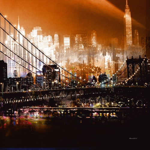 Mereditt F Brooklyn Bridge By Night