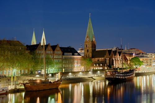 Rolf Fischer Bremen Hafen Bei Nacht