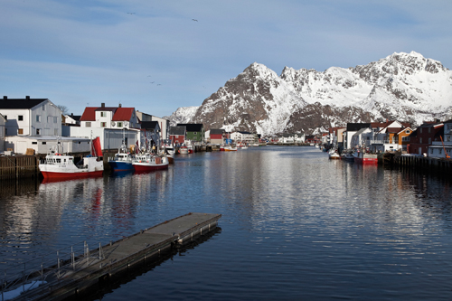 Rolf Fischer Henningsvaer Hafen Lofoten Im Winter