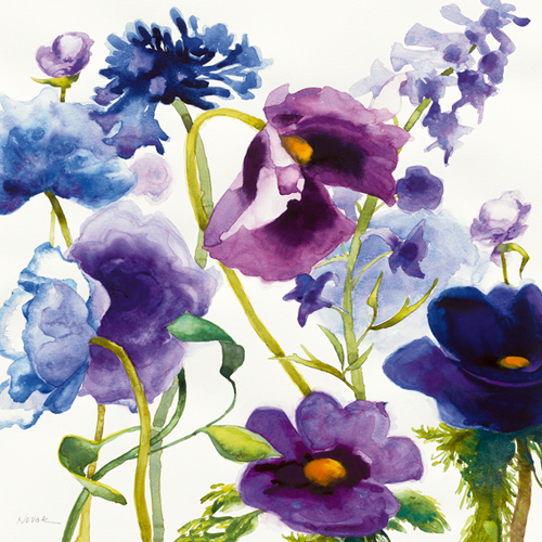 Shirley Novak Blue And Purple Mixed Garden I