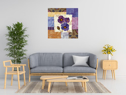 Silvia Vassileva Tiled Poppies Ii Purple