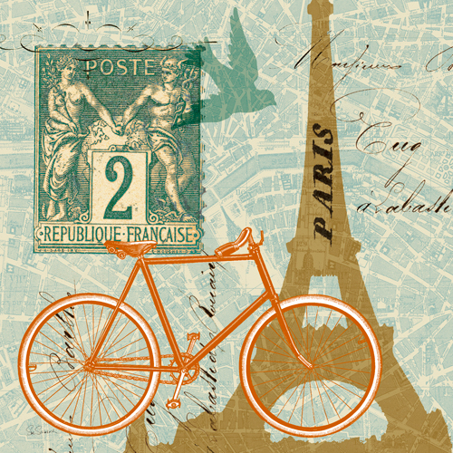 Sue Schlabach Postcard From Paris Collage