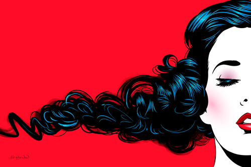 Thierry Beaudenon Black Curl On Red