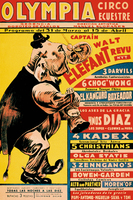Vintage Elephant Olympia Circo Ecuestre Olympia Circus