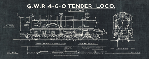 Wild Apple Portfolio Train Blueprints Iii Black